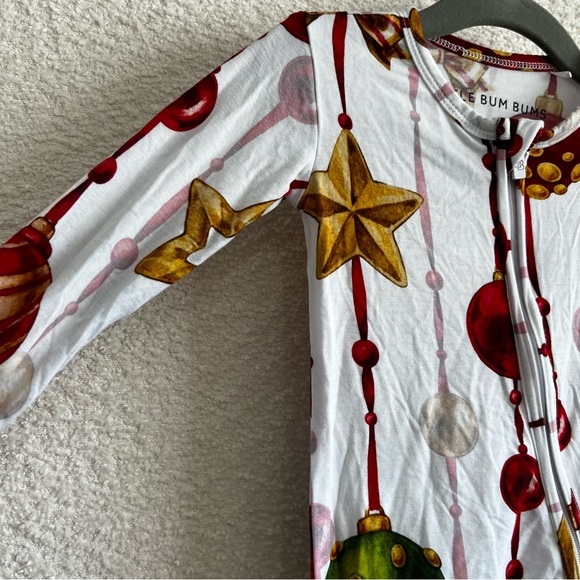 Little Bum‎ Bums Baby Bamboo Christmas One Piece Zip Pajamas Size 9-12 Months - Picture 5 of 11